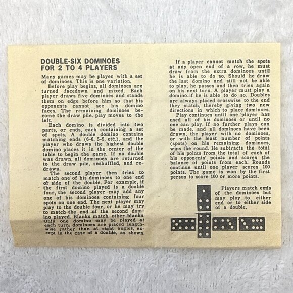 Vintage Urea Double Six Dominoes 28 Piece Set w/Cribbage Board & Wood Box - Picture 7 of 11